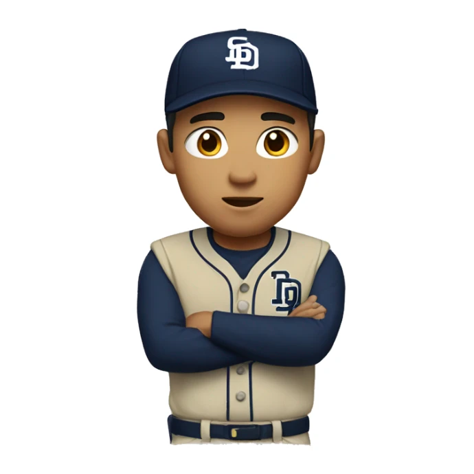 Asian man in Padres uniform sticker