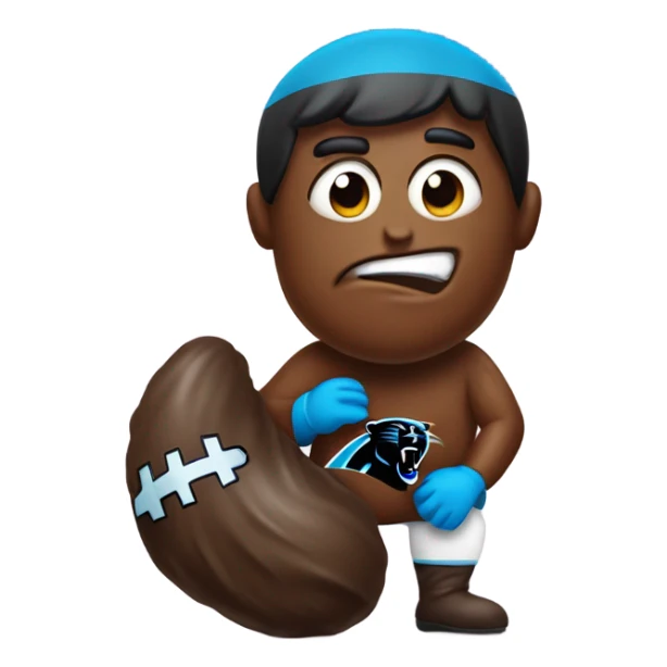 Piece of poop wearing Carolina panthers jersey sticker