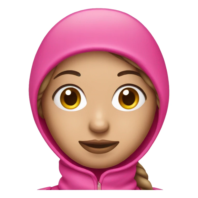 Pink girl wearing pink ski mask sticker