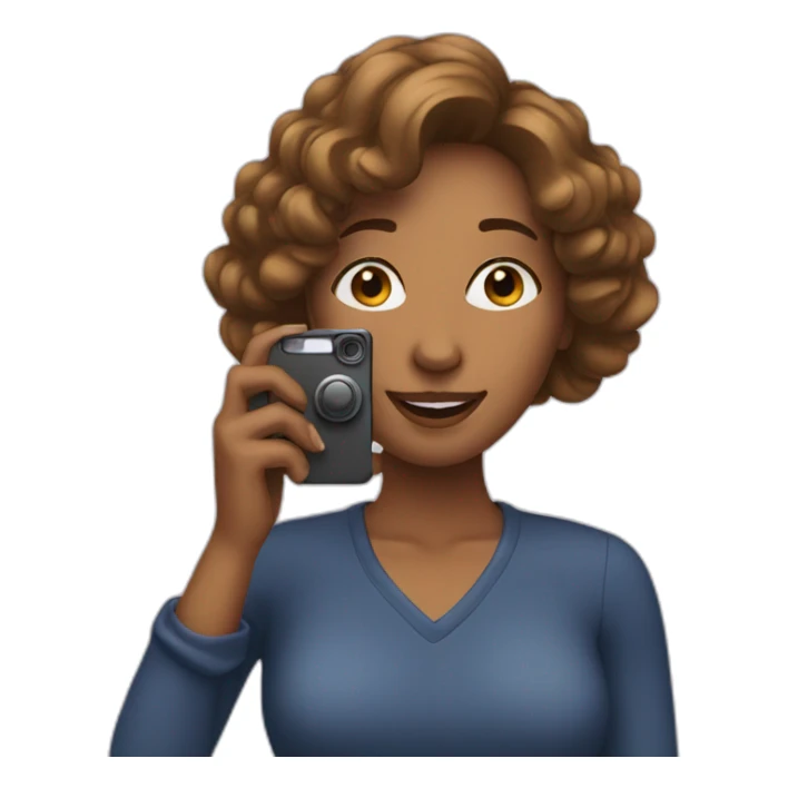 a woman takes a photo on the phone sticker