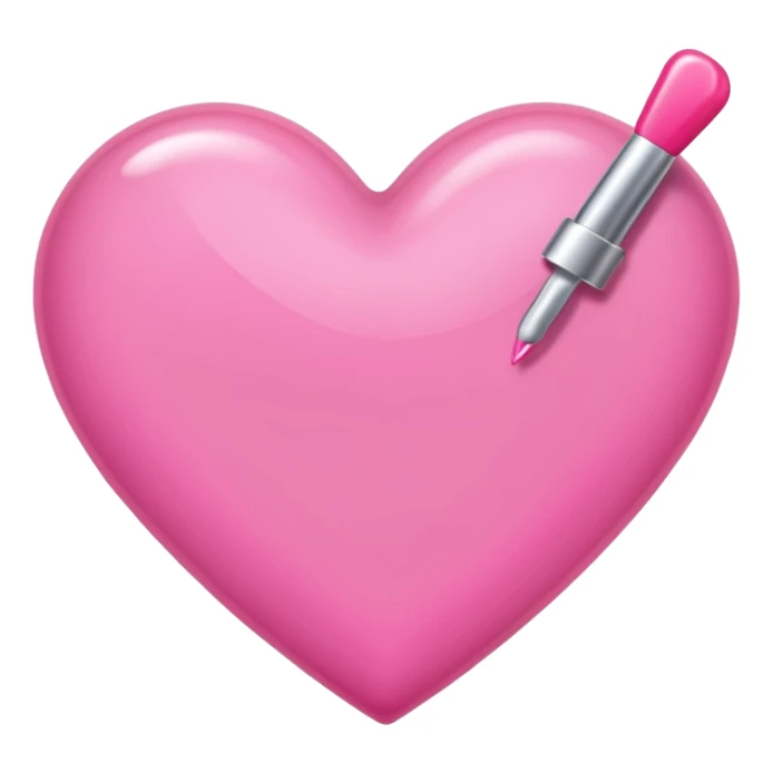 heart made with nail polish pink sticker