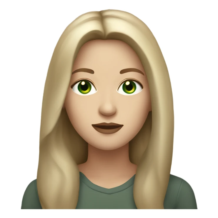 White women with green eyes and long light brown hair, full lips  sticker