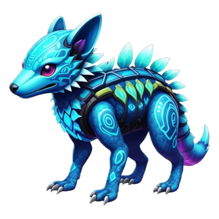  exotic tropical cyber-Protogen-Fakémon-Vernid-creature sticker