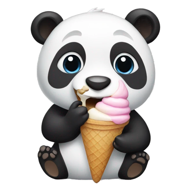 Panda eating ice cream sticker