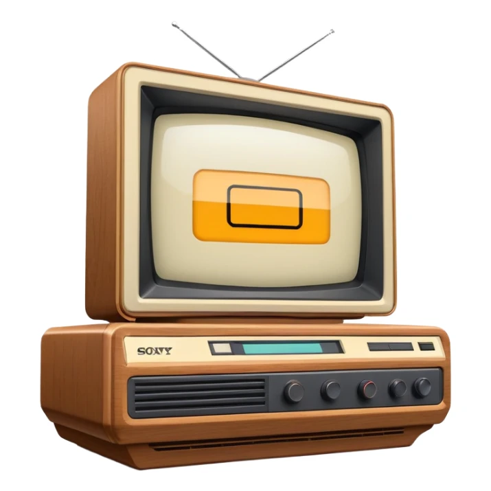 1980s Sony Trinitron TV with wood panel sides sticker