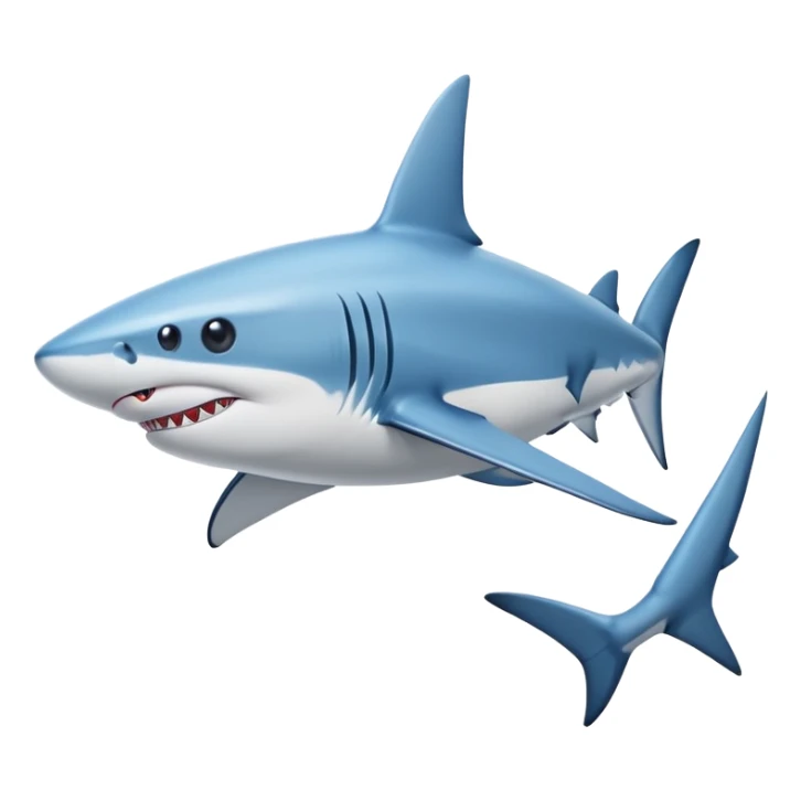 A blue shark in black-and-white nike sneakers sticker