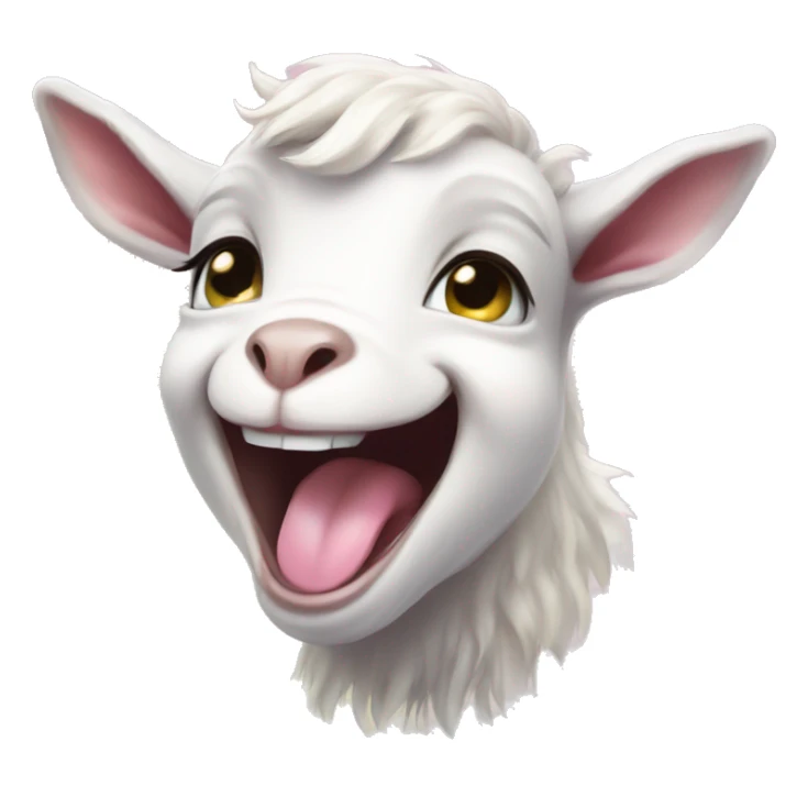Pastel rainbow baby goat who is laughing  sticker