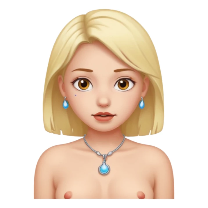 Girl with nipple piercing sticker