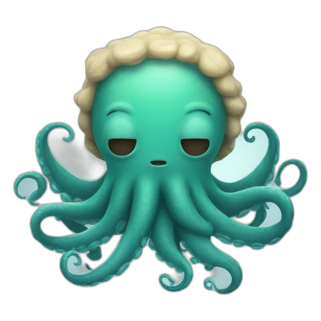 cute kraken with closed eyes sticker
