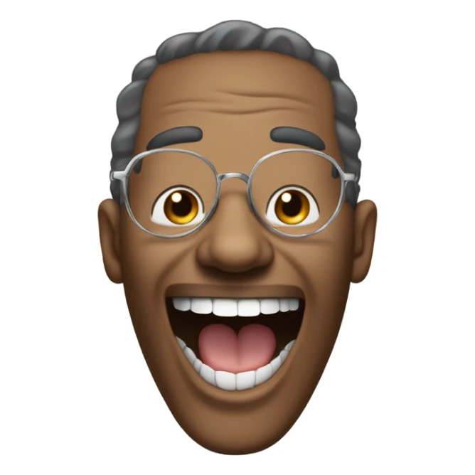 sliver grillz smile face rimless glasses  sticker