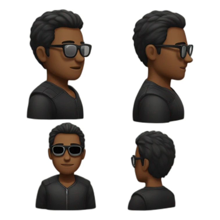 hombre con gafas negras canchera y pelo oscuro sticker