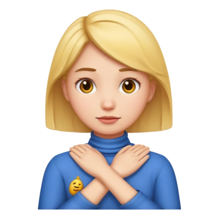 make a girl emoji crossing hands around neck sticker