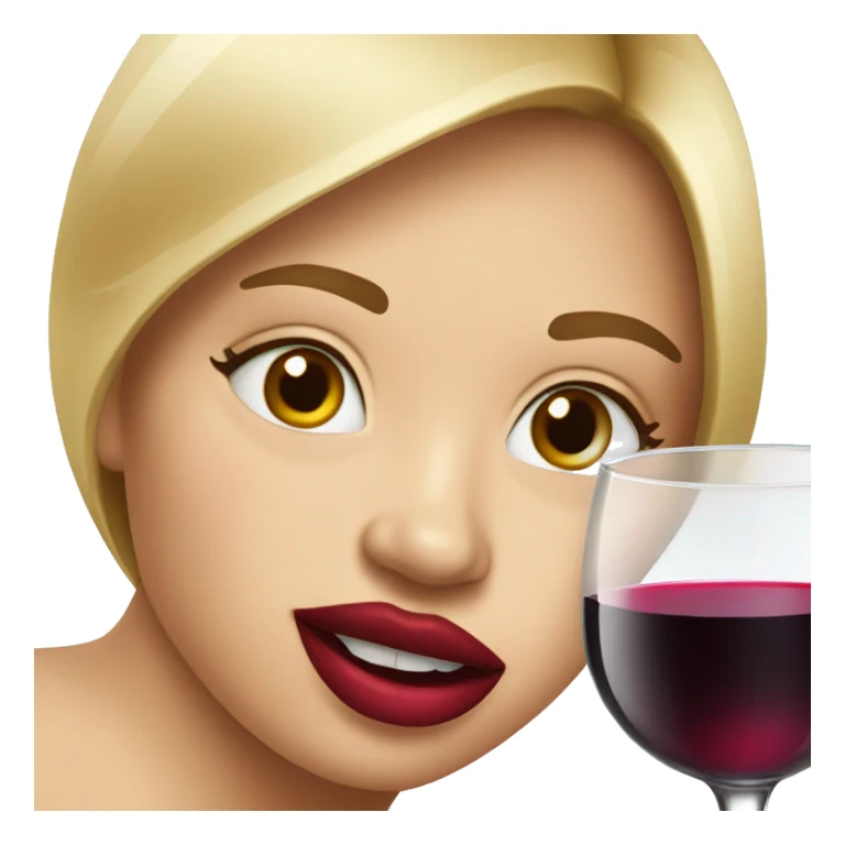 Glass of wine with lipstick  sticker
