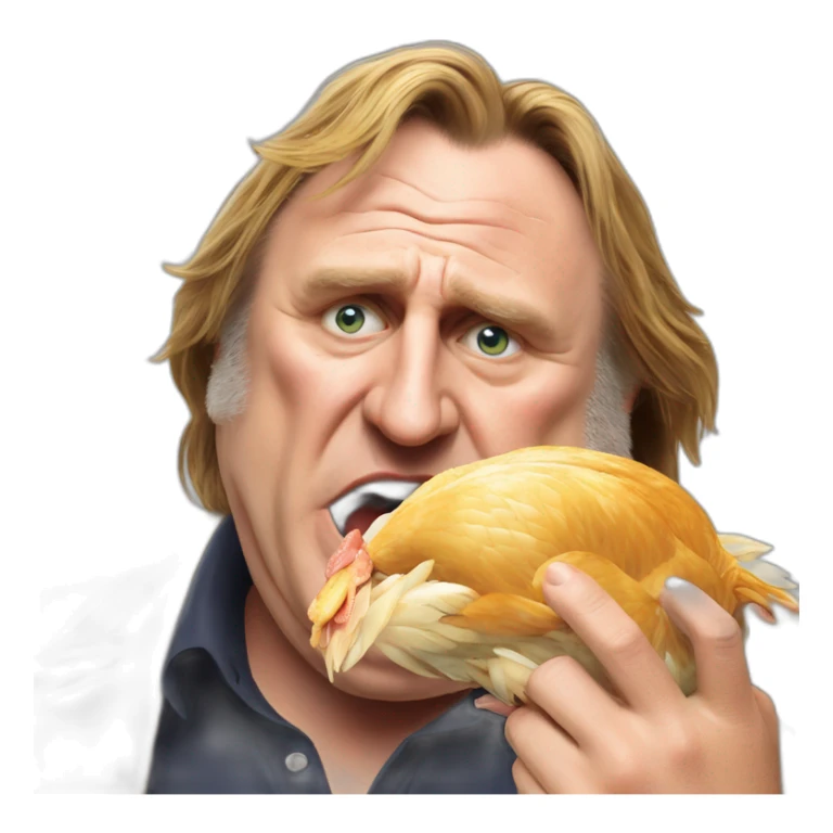 Gérard Depardieu qui mange du poulet 🐔 sticker