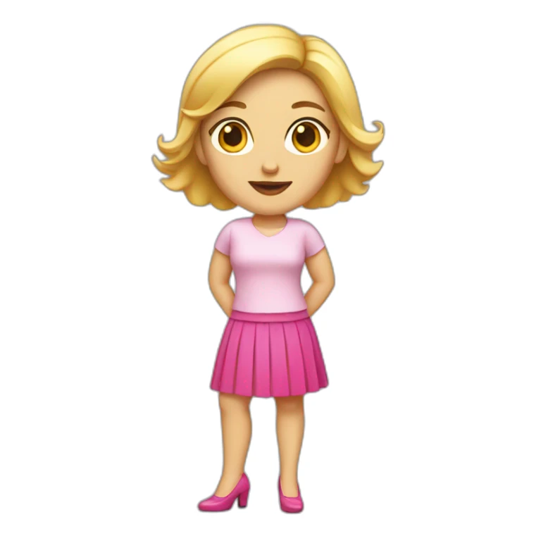 White woman in pink skirt and high heels sticker
