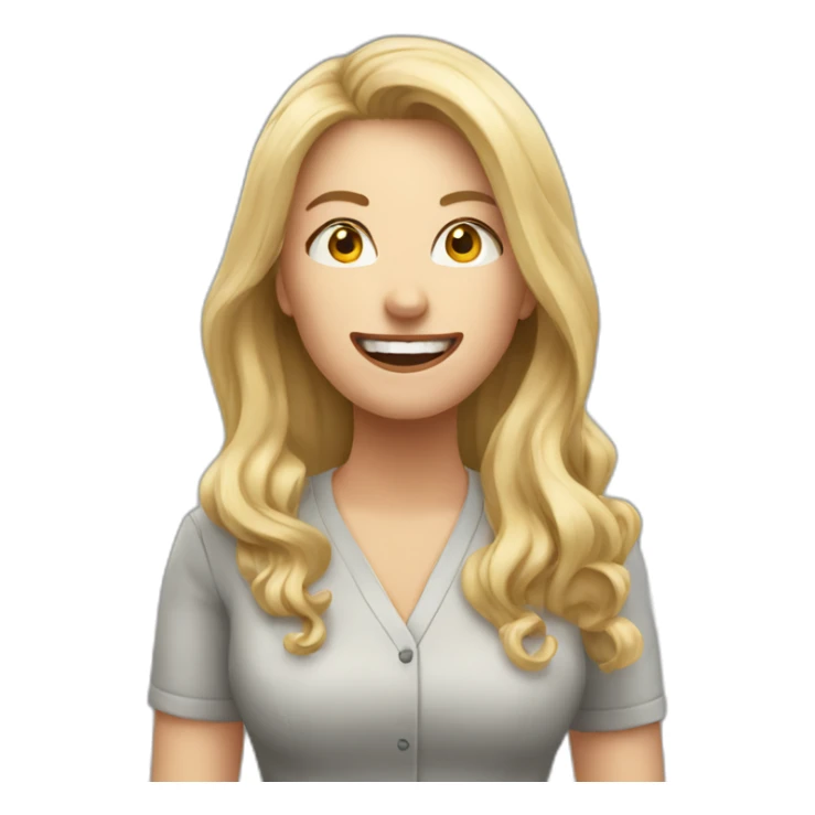 woman teacher long blonde hair yelling sticker