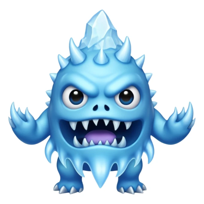 a scary creepy ice monster sticker