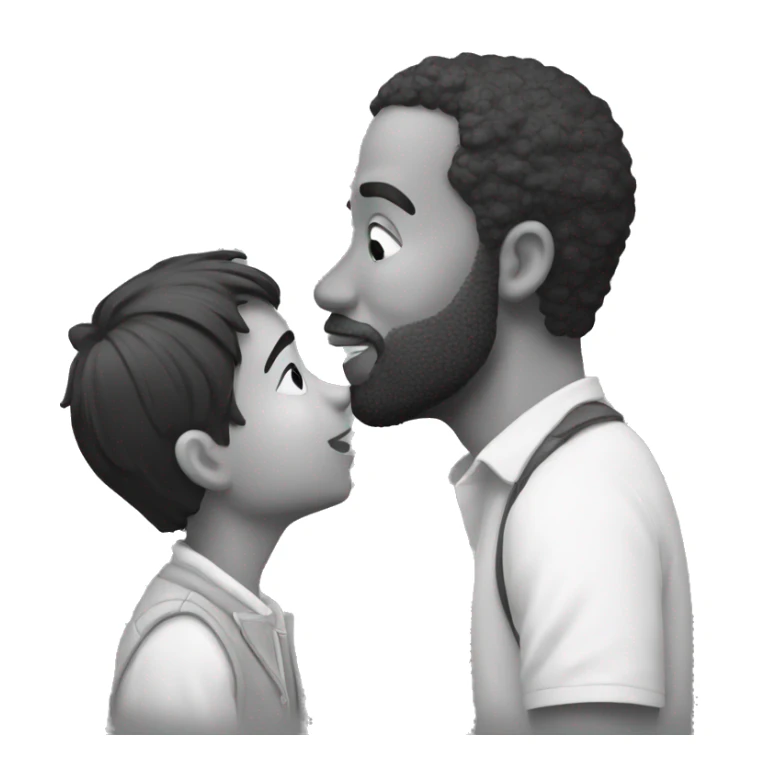 father kissing son on the lips love sticker