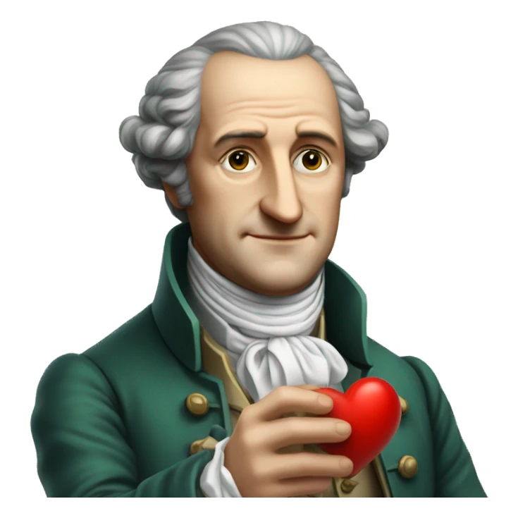 Goethe holds the heart in his hand sticker