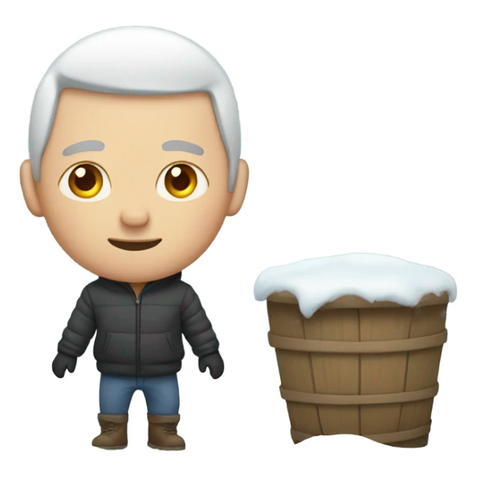 White man up to his waist in snow sticker