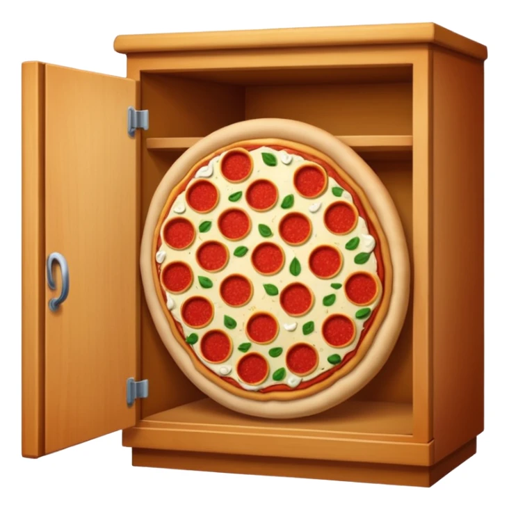 Une pizza au dessus d'un cabinet  sticker