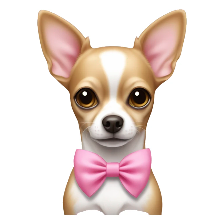 Light brown and white chihuahua with pink bow sticker