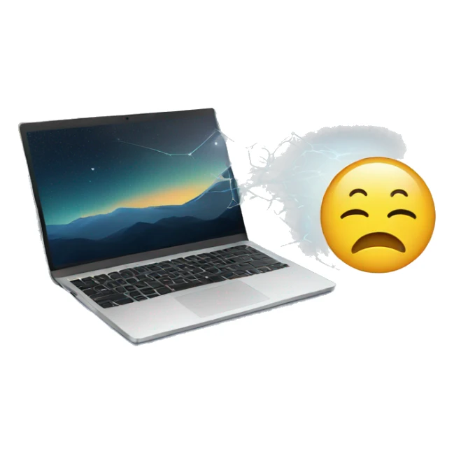 Laptop screen with bad metrics and sleepy emoji sticker