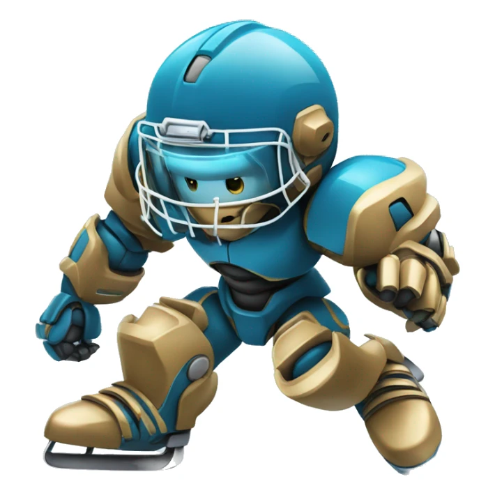 cleatus the football robot playing ice hockey  sticker