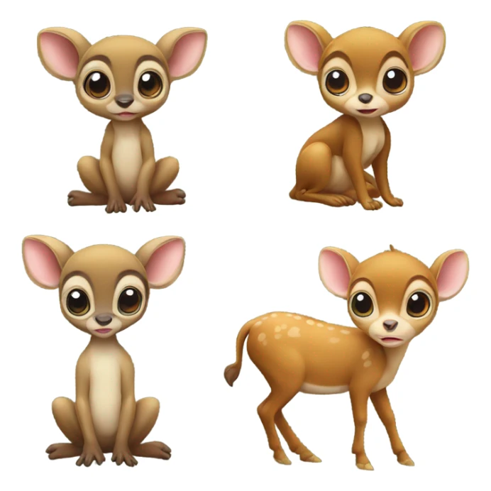 Baby deer and baby monkey  sticker