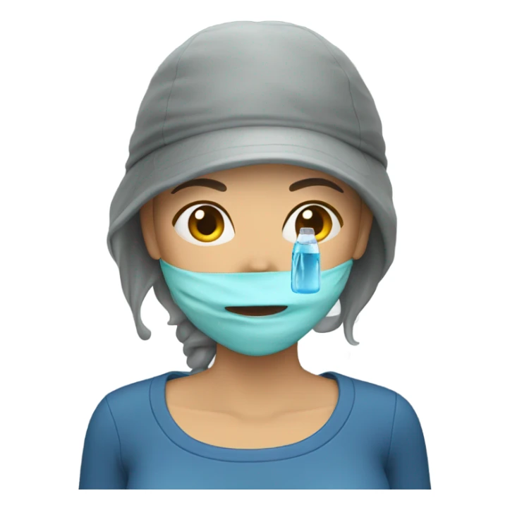 Woman spraying water out of her pockets sticker