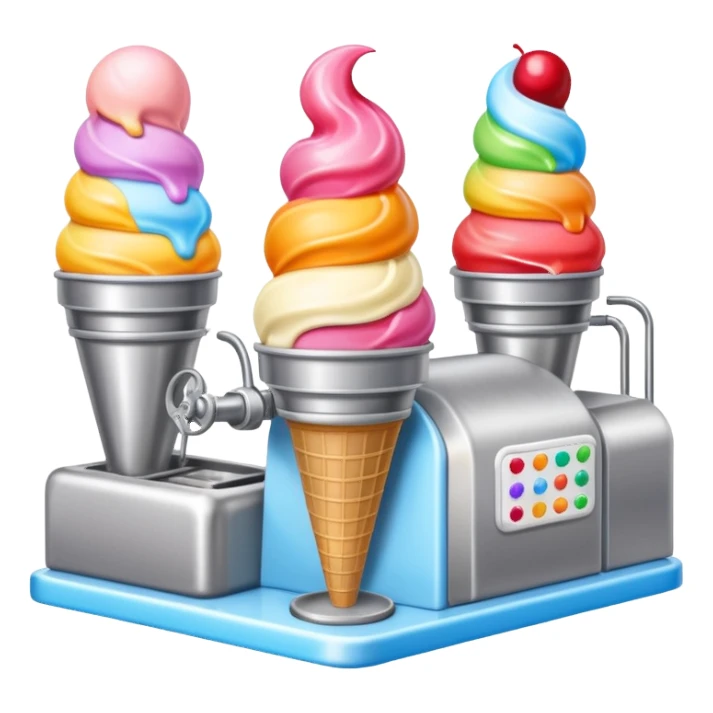 Ice cream factory with machines and production lines sticker