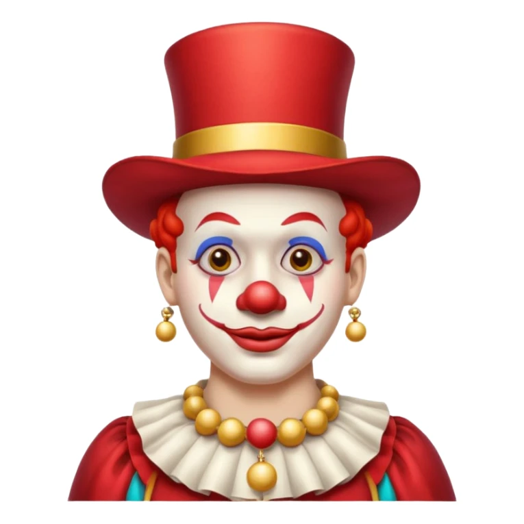 Clown with big top hat, shirt and necklace sticker