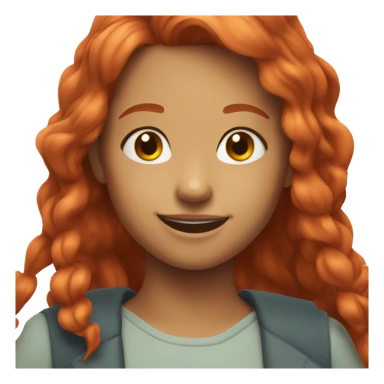 smiling girl with red hair sticker