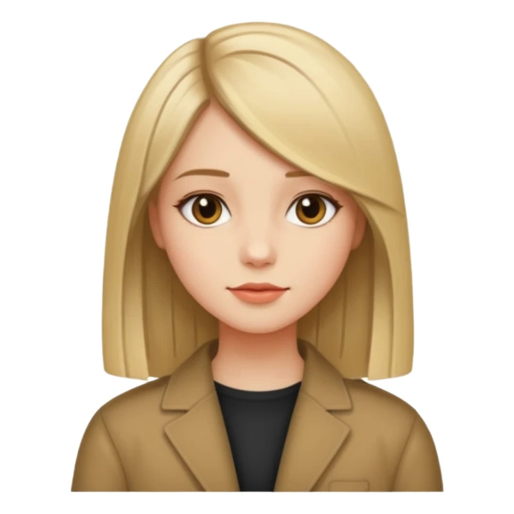 niña pelo liso con corte de lobo sticker