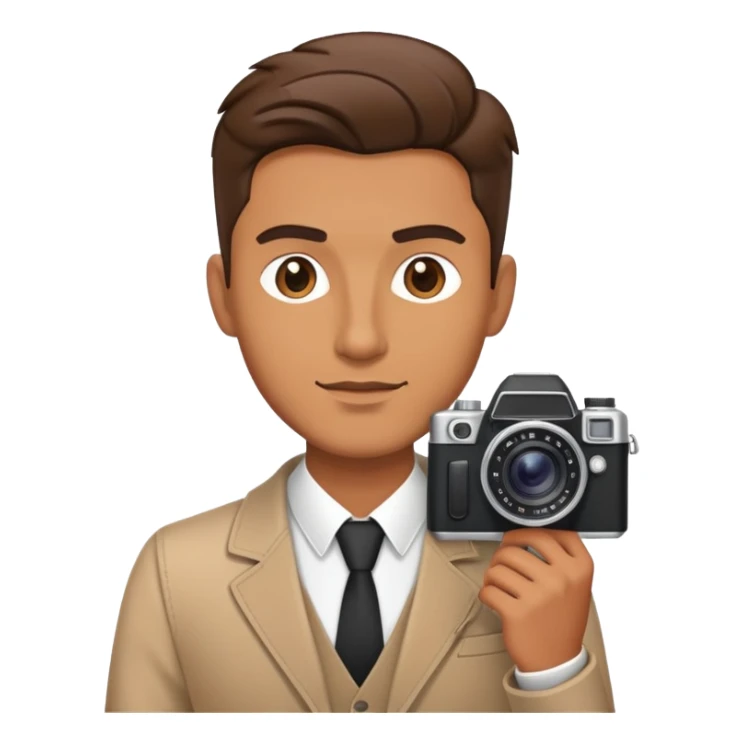 imagina un hombre con estilo junto a una cámara sticker