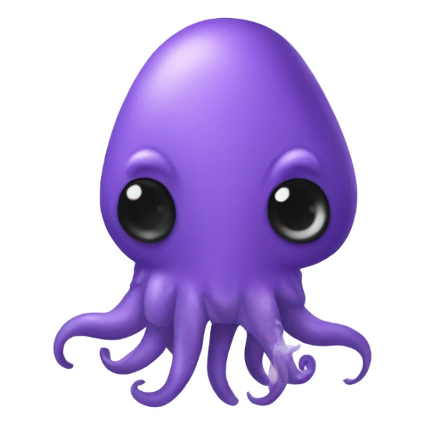 Purple squid plushie with black buttons as eyes sticker