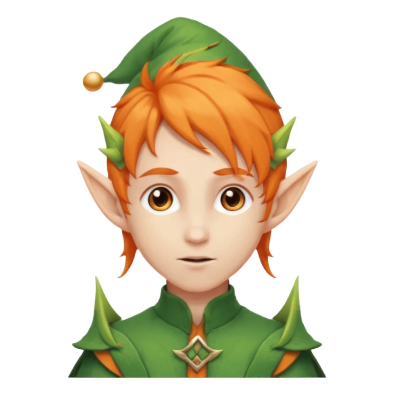Orange Haired Elf, Elf boy with orange ponytail hair sticker
