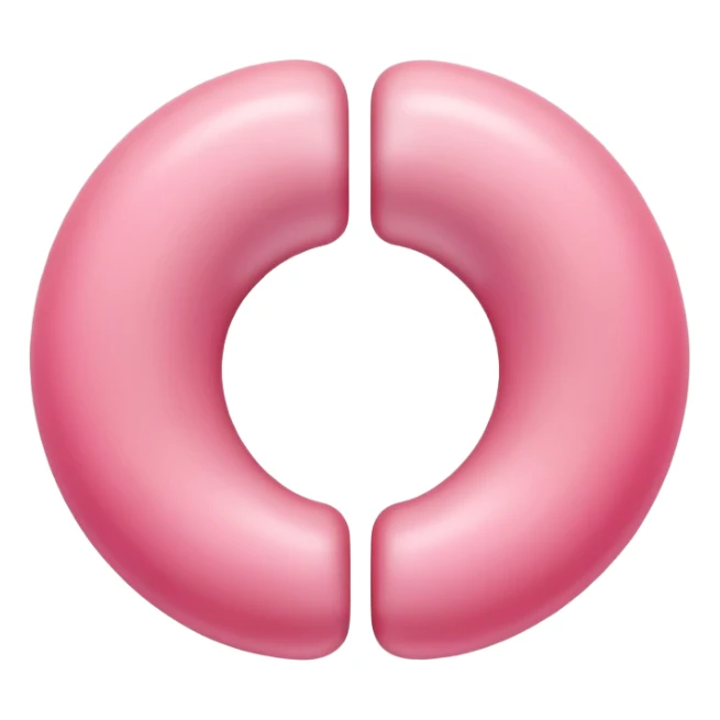 3D digital emoji-style illustration of a symbolic endometrium, featuring a smooth pastel pink circular shape with three concentric layers in varying shades of pink, soft lighting, Apple-style realistic shine, and a transparent background. that resemble a uterus sticker