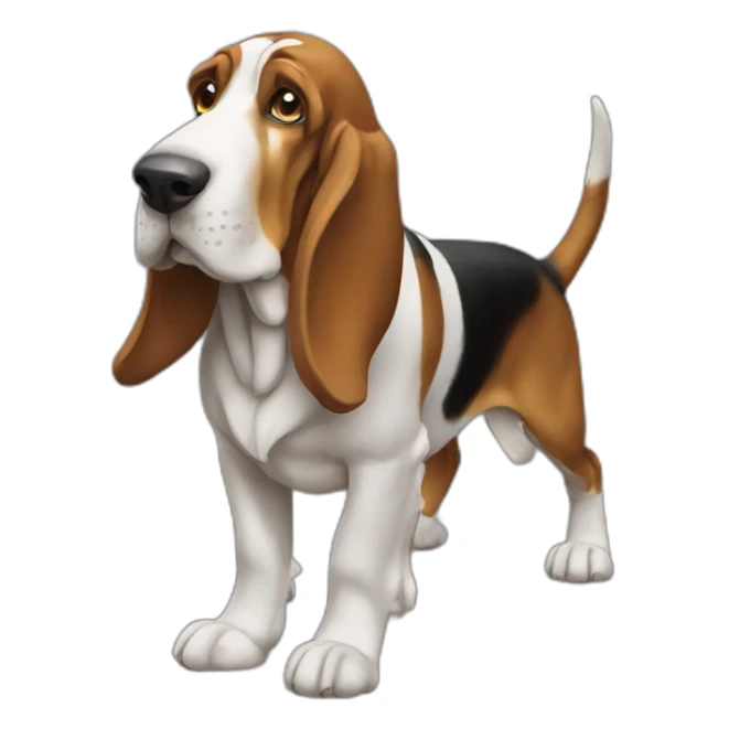 Dog basset hound full-body-head-right sticker