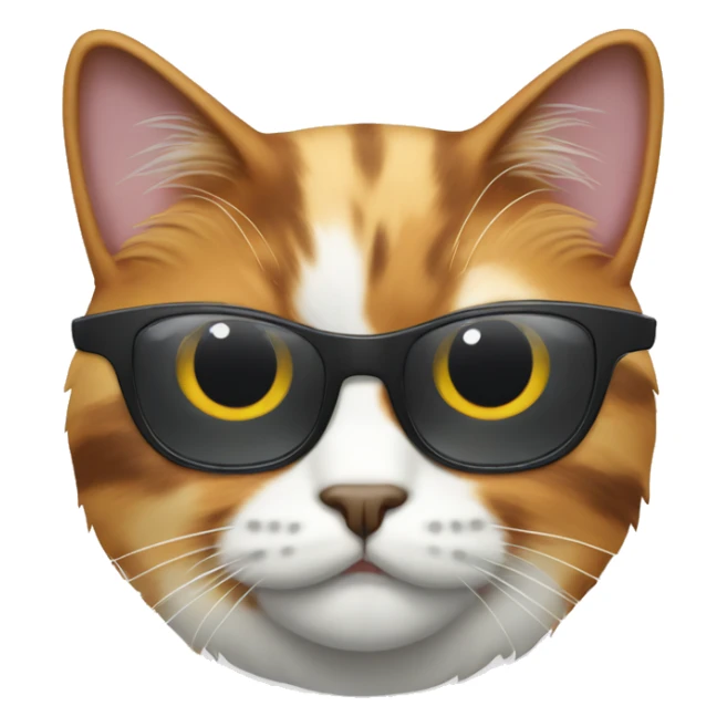 calico cat with grey eyes and sunglasses sticker