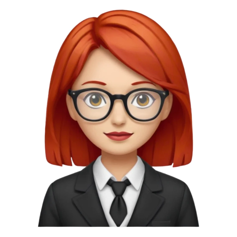 tailor woman with red hair and glasses sticker