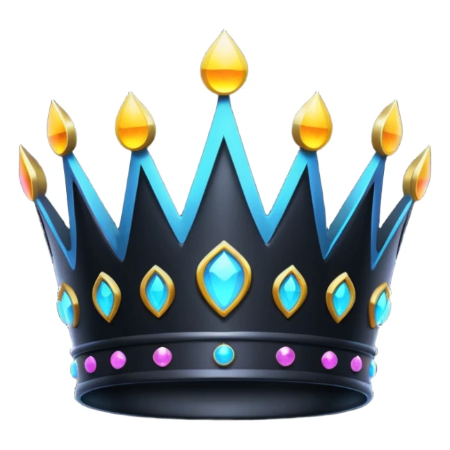 couronne noir qui brille neon sticker