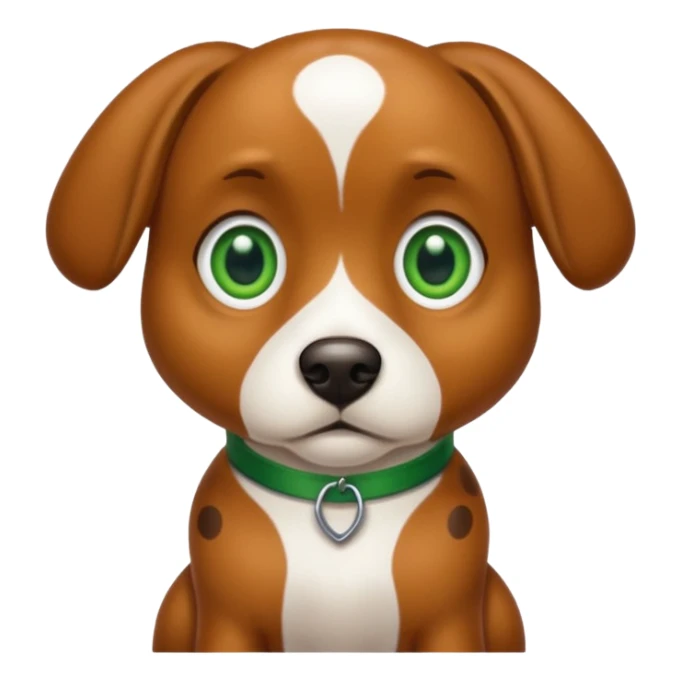 Brown dog with big green eyes and white spots on chest  sticker