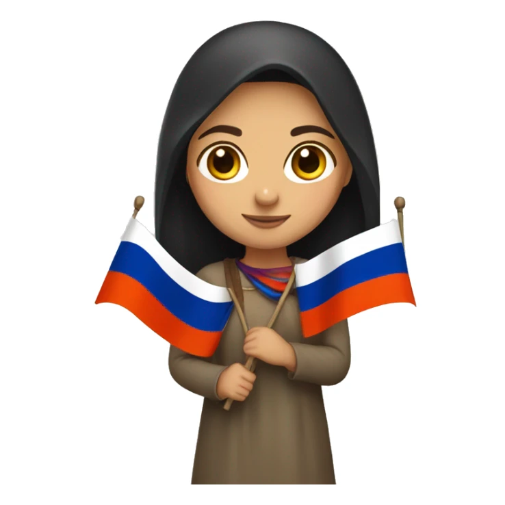Armenian girl with flag sticker
