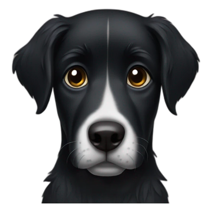 Sad Short Furry Black dog sticker