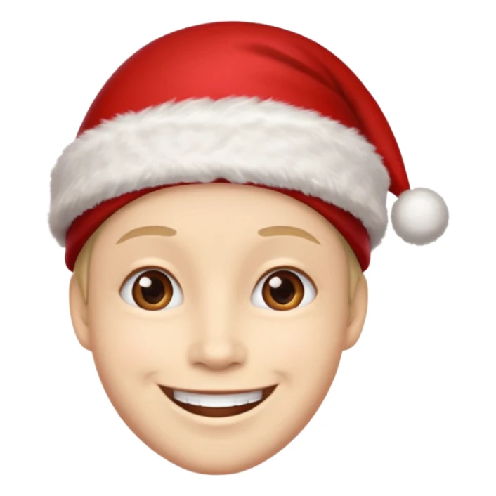 Smile  in a red Christmas hat sticker