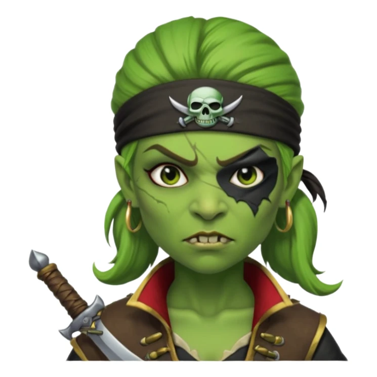 ork pirate woman sticker