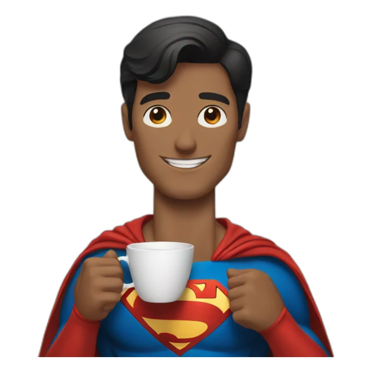 superman holding a cup of coffee sticker