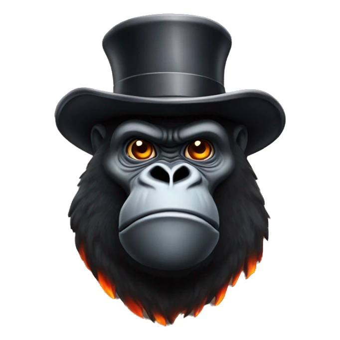 Magma lava gorilla wearing a tophat sticker