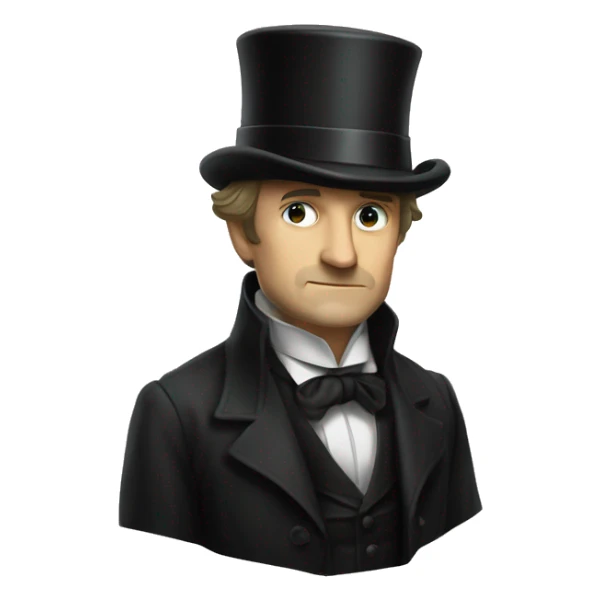 Rodion Raskolnikov from "Crime and Punishment" in a top hat sticker